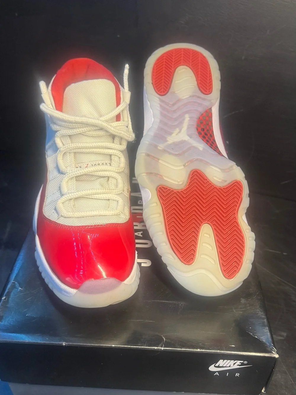 Jordan Red and Cream Retro Basketball Shoes